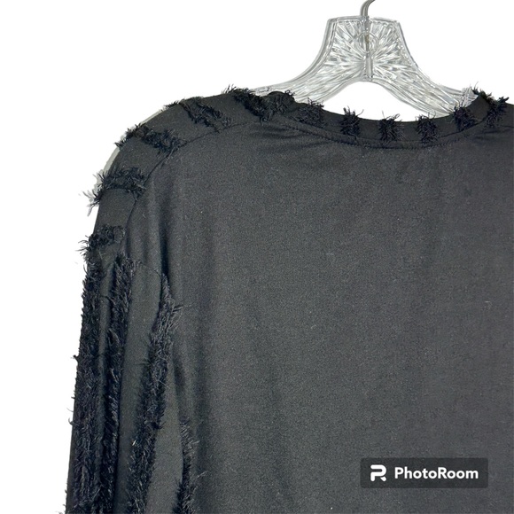 Zara Trafaluc Womens Black Fringe Long Sleeve Shirt - Picture 5 of 12